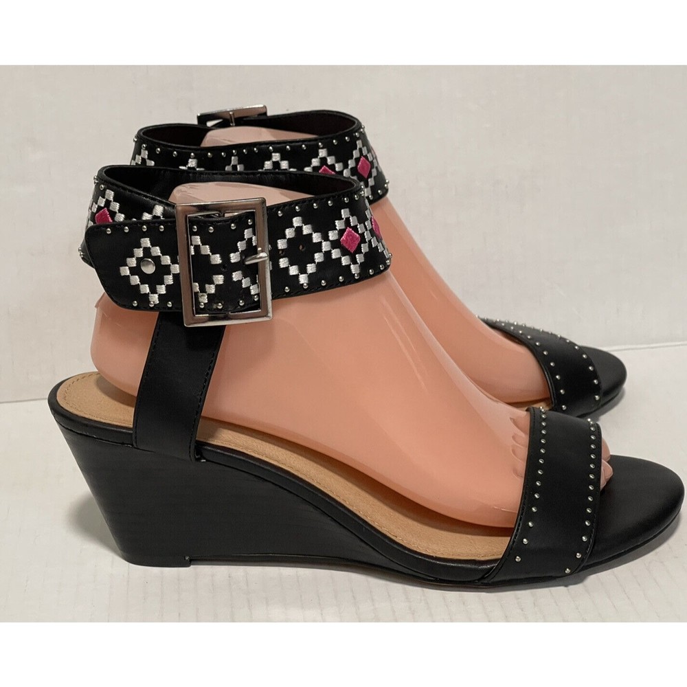 Torrid Black Ankle Strap Wedges Heeled Sandals Women’s Size 9 Wide